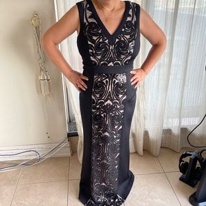 Calvin Klein Black and Gold Dress